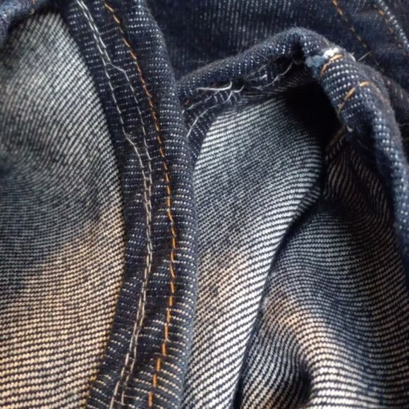 Wrangler 32 x 27 Jeans Rugged Wear Mens Dark Blue Denim Altered - Picture 7 of 13